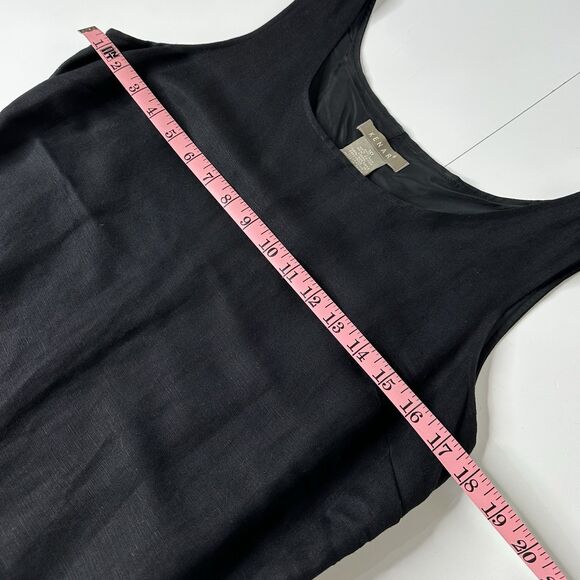 Vintage Kenar Maxi Dress Sz 10 Linen Blend Black Floral Embroidered Hem Fall - Picture 9 of 16